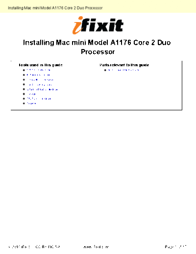 apple Installing-Core-2-Duo-Processor-1178  apple Mac Desktops Mac Mini Mac mini Model A1176 Installing-Core-2-Duo-Processor-1178.pdf