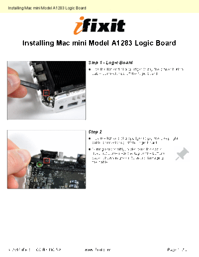 apple Installing-Logic-Board-1070  apple Mac Desktops Mac Mini Mac mini Model A1283 Installing-Logic-Board-1070.pdf