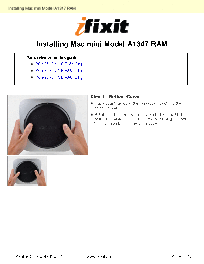apple Installing-RAM-3107  apple Mac Desktops Mac Mini Mac mini Model A1347 Installing-RAM-3107.pdf