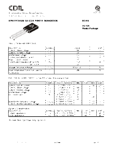 CDIL bd410  . Electronic Components Datasheets Active components Transistors CDIL bd410.pdf