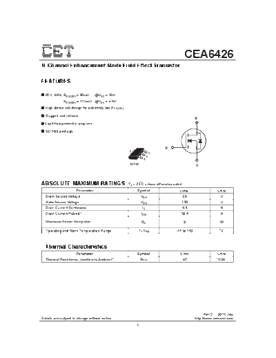 CET cea6426  . Electronic Components Datasheets Active components Transistors CET cea6426.pdf