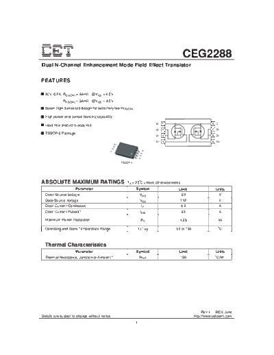 CET ceg2288  . Electronic Components Datasheets Active components Transistors CET ceg2288.pdf