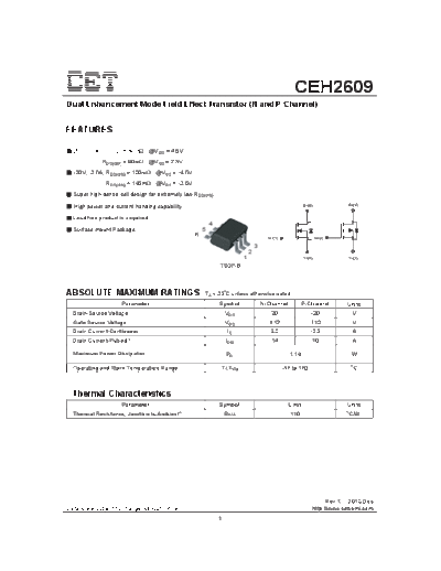 CET ceh2609  . Electronic Components Datasheets Active components Transistors CET ceh2609.pdf