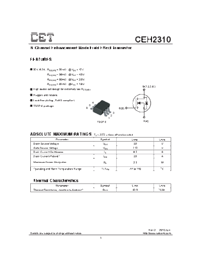 CET ceh2310  . Electronic Components Datasheets Active components Transistors CET ceh2310.pdf