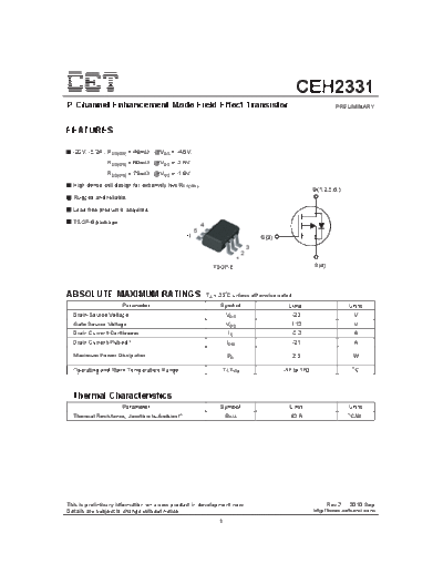 CET ceh2331  . Electronic Components Datasheets Active components Transistors CET ceh2331.pdf