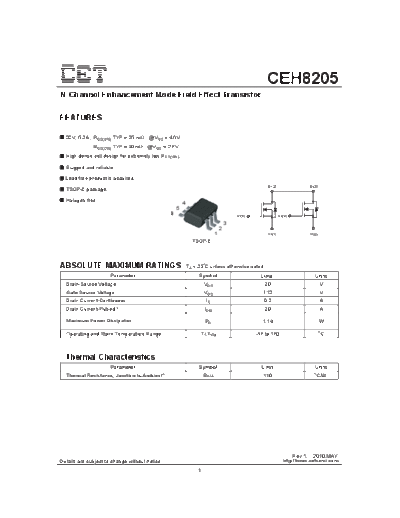 CET ceh8205  . Electronic Components Datasheets Active components Transistors CET ceh8205.pdf