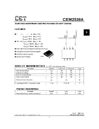 CET cem2539a  . Electronic Components Datasheets Active components Transistors CET cem2539a.pdf