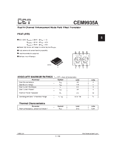 CET cem9935a  . Electronic Components Datasheets Active components Transistors CET cem9935a.pdf