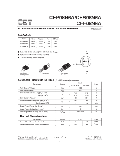 CET cep08n6a ceb08n6a cef08n6a  . Electronic Components Datasheets Active components Transistors CET cep08n6a_ceb08n6a_cef08n6a.pdf