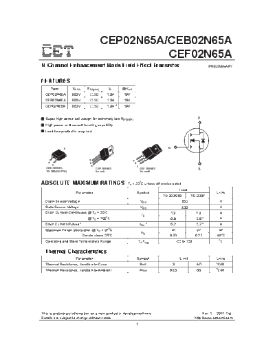 CET cep02n65a ceb02n65a cef02n65a  . Electronic Components Datasheets Active components Transistors CET cep02n65a_ceb02n65a_cef02n65a.pdf