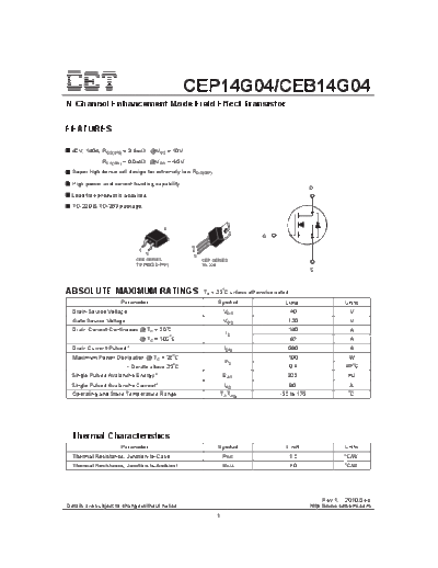 CET cep14g04 ceb14g04  . Electronic Components Datasheets Active components Transistors CET cep14g04_ceb14g04.pdf