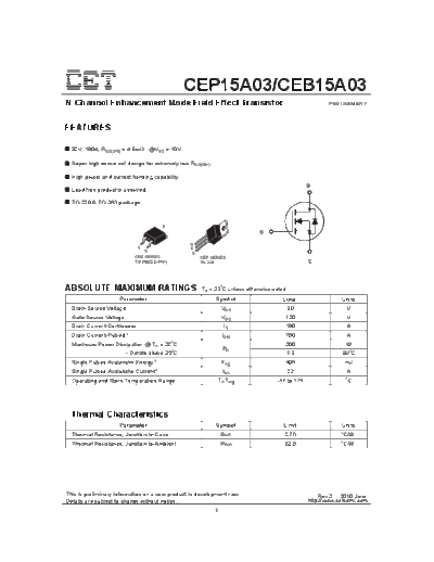 CET cep15a03 ceb15a03  . Electronic Components Datasheets Active components Transistors CET cep15a03_ceb15a03.pdf