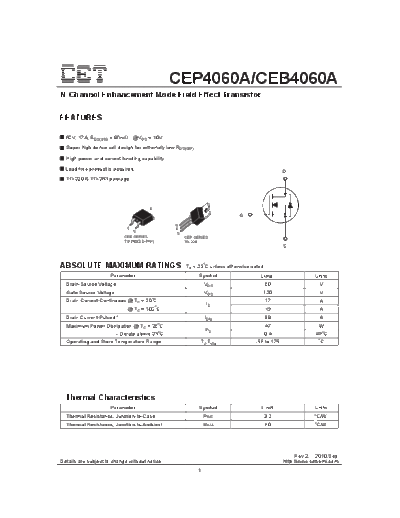 CET cep4060a ceb4060a  . Electronic Components Datasheets Active components Transistors CET cep4060a_ceb4060a.pdf