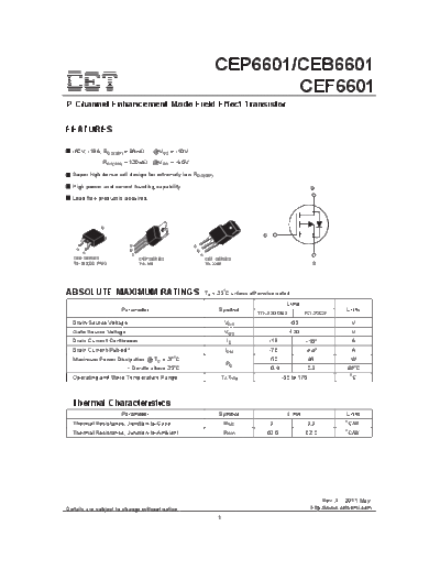 CET cep6601 ceb6601 cef6601  . Electronic Components Datasheets Active components Transistors CET cep6601_ceb6601_cef6601.pdf