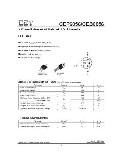 . Electronic Components Datasheets cep6056 ceb6056  . Electronic Components Datasheets Active components Transistors CET cep6056_ceb6056.pdf