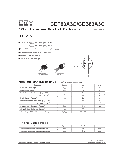CET cep83a3g ceb83a3g  . Electronic Components Datasheets Active components Transistors CET cep83a3g_ceb83a3g.pdf