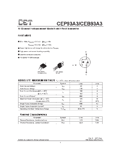 CET cep93a3 ceb93a3  . Electronic Components Datasheets Active components Transistors CET cep93a3_ceb93a3.pdf