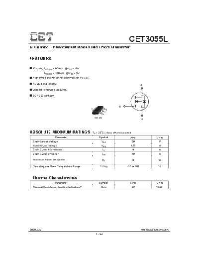 CET cet3055l  . Electronic Components Datasheets Active components Transistors CET cet3055l.pdf