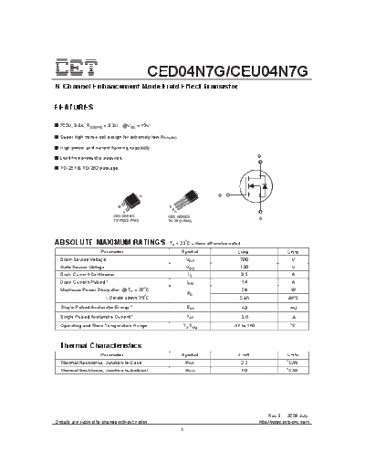 CET ceu04n7g ced04n7g  . Electronic Components Datasheets Active components Transistors CET ceu04n7g_ced04n7g.pdf