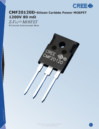 CREE cmf20120d  . Electronic Components Datasheets Active components Transistors CREE cmf20120d.pdf