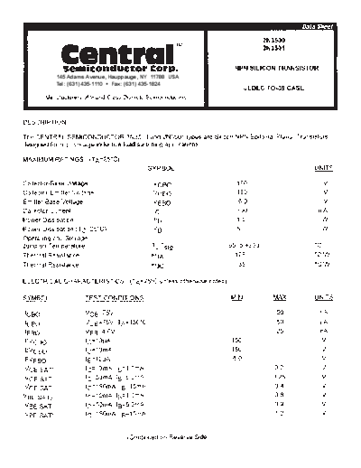 . Electronic Components Datasheets 2n3500-2n3501  . Electronic Components Datasheets Active components Transistors Central 2n3500-2n3501.pdf