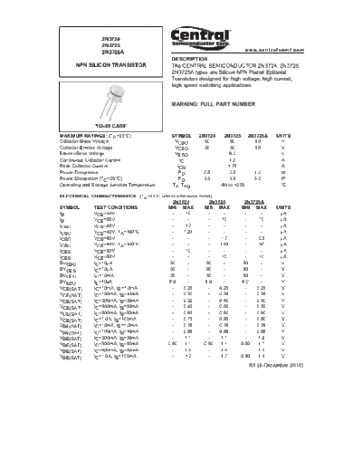 Central 2n3724 2n3725-a  . Electronic Components Datasheets Active components Transistors Central 2n3724_2n3725-a.pdf