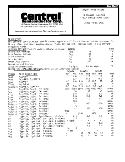 Central 2n5484 2n5485 2n5486  . Electronic Components Datasheets Active components Transistors Central 2n5484_2n5485_2n5486.pdf