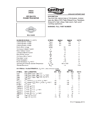 Central 2n6544 2n6545  . Electronic Components Datasheets Active components Transistors Central 2n6544_2n6545.pdf