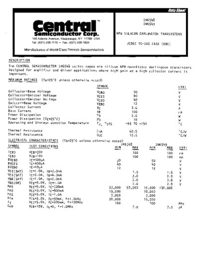 Central 2n6548 2n6549  . Electronic Components Datasheets Active components Transistors Central 2n6548_2n6549.pdf