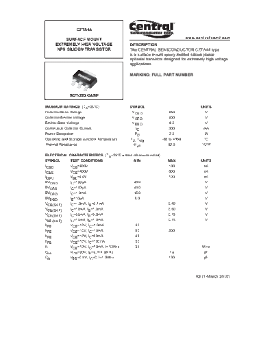 Central czta44  . Electronic Components Datasheets Active components Transistors Central czta44.pdf