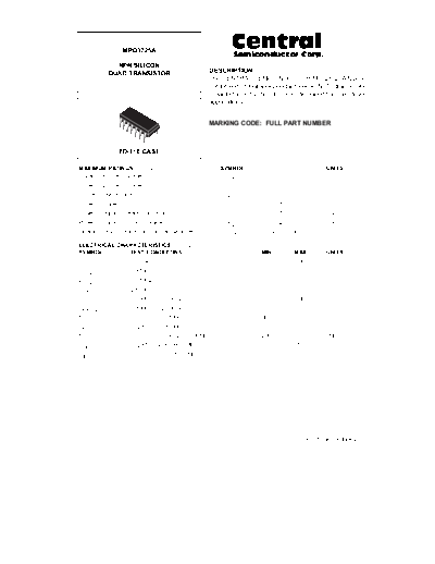 Central mpq3725a  . Electronic Components Datasheets Active components Transistors Central mpq3725a.pdf