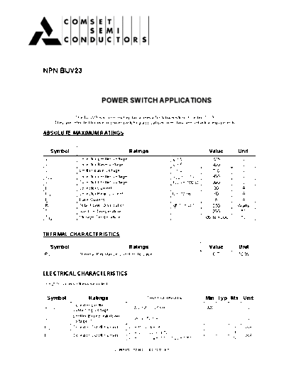 Cpmset buv23  . Electronic Components Datasheets Active components Transistors Cpmset buv23.pdf