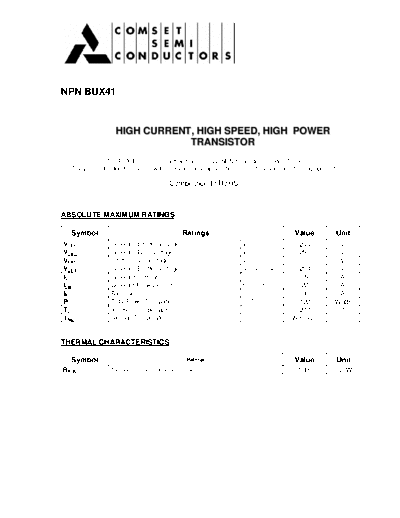 Cpmset bux41  . Electronic Components Datasheets Active components Transistors Cpmset bux41.pdf