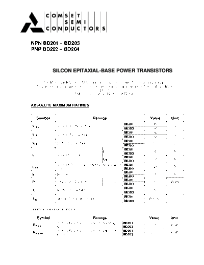 Cpmset bd201-bd203  . Electronic Components Datasheets Active components Transistors Cpmset bd201-bd203.pdf