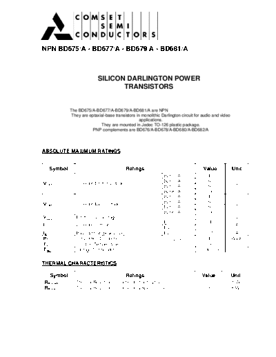 Cpmset bd675 bd677 bd679 bd681  . Electronic Components Datasheets Active components Transistors Cpmset bd675_bd677_bd679_bd681.pdf