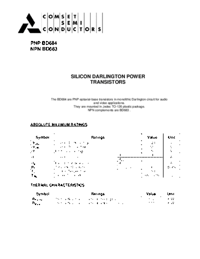 Cpmset bd684 bd683  . Electronic Components Datasheets Active components Transistors Cpmset bd684_bd683.pdf