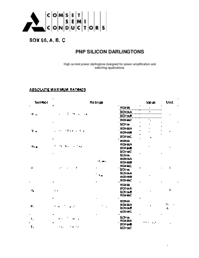 Cpmset bdx66  . Electronic Components Datasheets Active components Transistors Cpmset bdx66.pdf