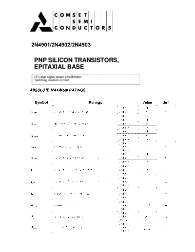 Cpmset 2n4901-2n4902-2n4903  . Electronic Components Datasheets Active components Transistors Cpmset 2n4901-2n4902-2n4903.pdf