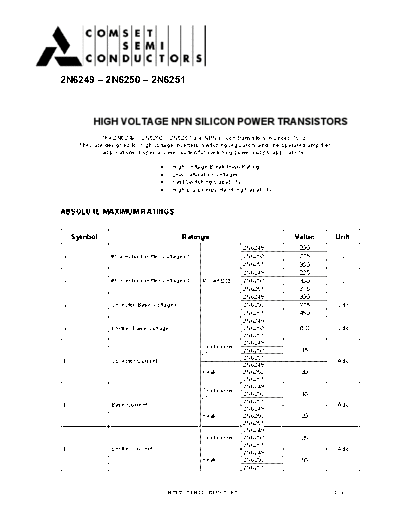 Cpmset 2n6249-2n6250-2n6251  . Electronic Components Datasheets Active components Transistors Cpmset 2n6249-2n6250-2n6251.pdf