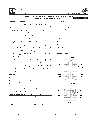 ALD ald110802 ald110902  . Electronic Components Datasheets Active components Transistors ALD ald110802_ald110902.pdf