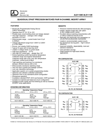 ALD ald1108e ald1110e  . Electronic Components Datasheets Active components Transistors ALD ald1108e_ald1110e.pdf