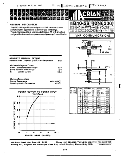 Acrian 2n6200 b40-28  . Electronic Components Datasheets Active components Transistors Acrian 2n6200_b40-28.pdf
