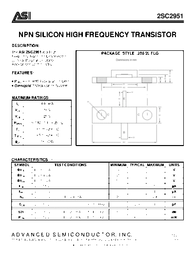 Advanced Semi 2sc2951  . Electronic Components Datasheets Active components Transistors Advanced Semi 2sc2951.pdf