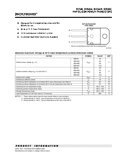 Bourns bd546-a-b-c  . Electronic Components Datasheets Active components Transistors Bourns bd546-a-b-c.pdf