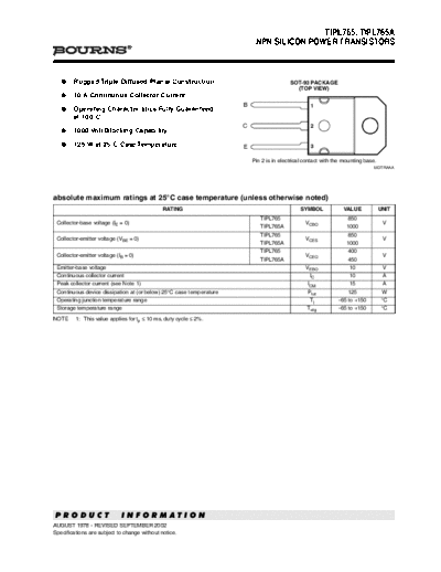 Bourns tipl765  . Electronic Components Datasheets Active components Transistors Bourns tipl765.pdf