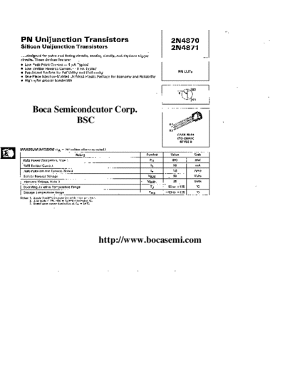 Bocasemi 2n4870 2n4871  . Electronic Components Datasheets Active components Transistors Bocasemi 2n4870_2n4871.pdf