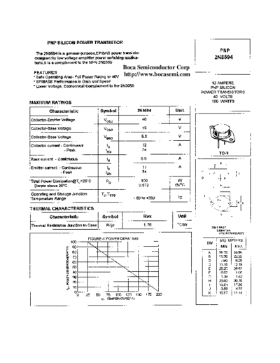 Bocasemi 2n6494  . Electronic Components Datasheets Active components Transistors Bocasemi 2n6494.pdf