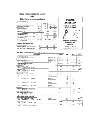 Bocasemi 2n3250 2n3251-a  . Electronic Components Datasheets Active components Transistors Bocasemi 2n3250_2n3251-a.pdf