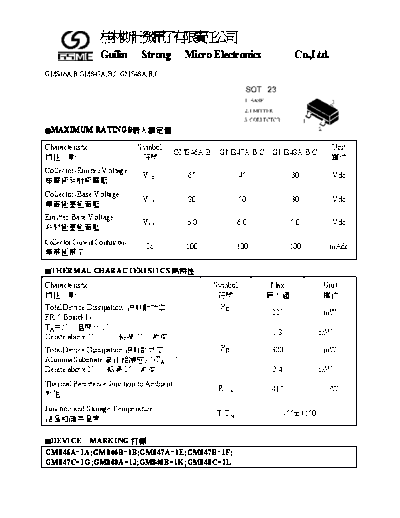 GSME bc846  . Electronic Components Datasheets Active components Transistors GSME bc846.pdf