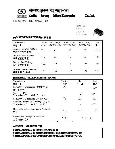 GSME bc856  . Electronic Components Datasheets Active components Transistors GSME bc856.pdf